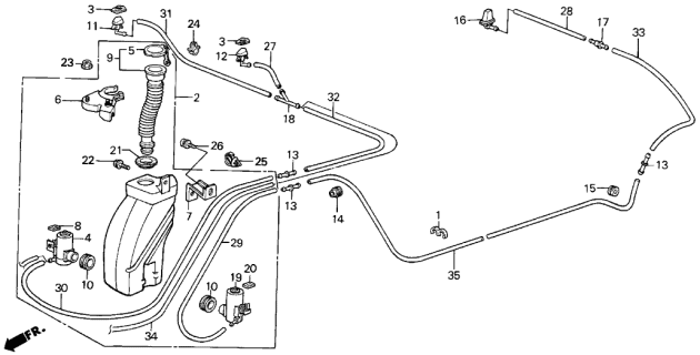 1986 Acura Integra  Cap, Washer Mouth (Mitsuba) Diagram for 38513SB0961