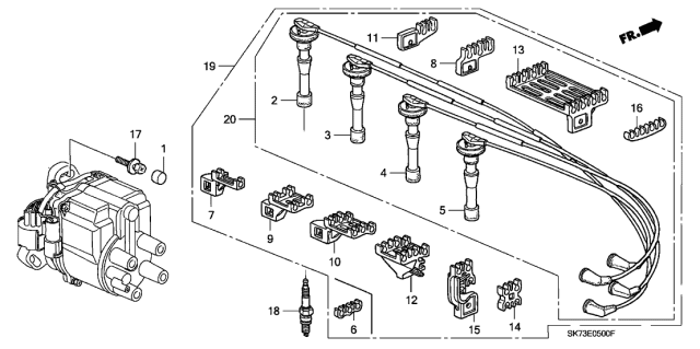1992 Acura Integra Spark Plug (Pk20Pr-L13) (Denso) Diagram for 9807956A5H