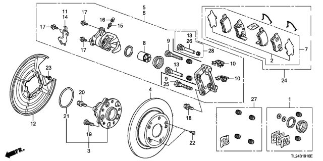 2010 Acura TSX  Bolt, Caliper Mounting Diagram for 90103SJK000