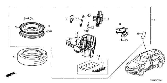 2021 Acura RDX  PLACARD SPEC, USA Diagram for 42762TJBA61