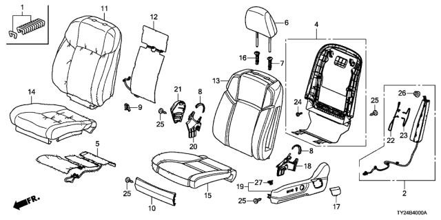 2014 Acura RLX Cover, Front Seat-Back (Light Orchid) Diagram for 81128TY2A11ZA