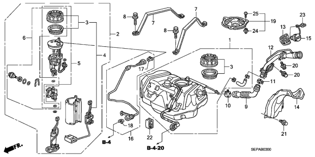 2008 Acura TL  Clip, Fuel Tube Diagram for 91593SDAA01