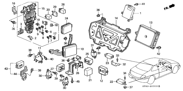 1997 Acura CL  Relay Assembly, Power (4P) (056700-7410) (Denso) Diagram for 39792SE0003