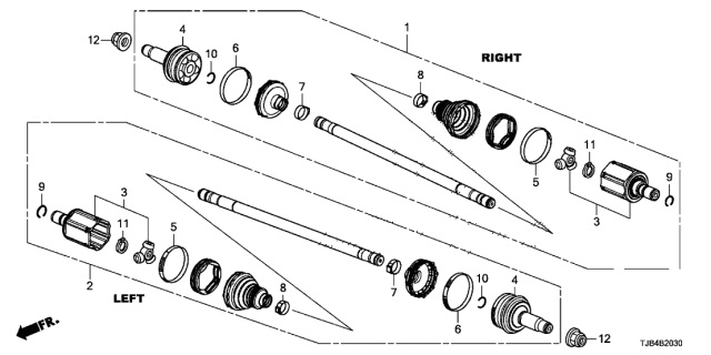 2019 Acura RDX  Shaft Assembly, R Drive Diagram for 42310TJBA01