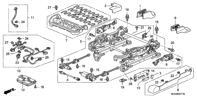 2006 Acura TSX  Cover, Driver Side Reclining (Lower) (Graphite Black) Diagram for 81552SDBA71ZA