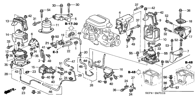 2006 Acura TL  Bracket, Rear Solenoid Assembly Diagram for 50937SDBA00