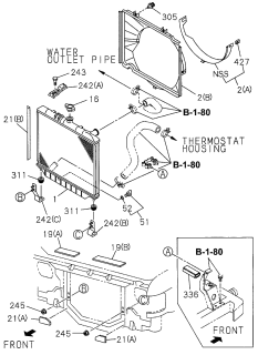 1996 Acura SLX  Seal, Driver Side Radiator Diagram for 8970331023