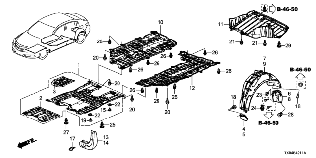 2013 Acura ILX Hybrid Bolt, Cover (Lower) Diagram for 90143TL0000