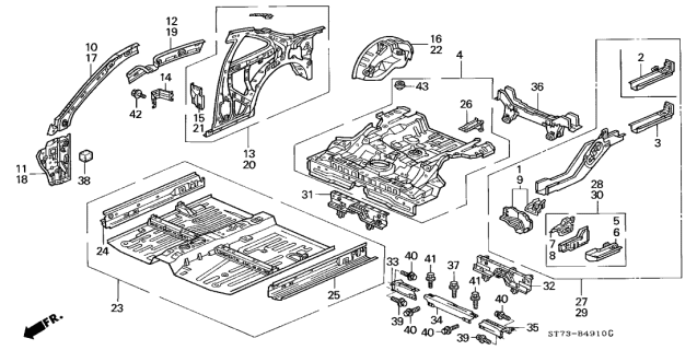1997 Acura Integra Gusset Diagram for 65712ST7A00ZZ
