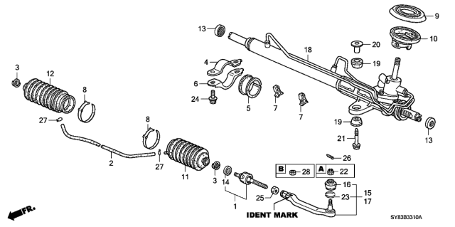 1998 Acura CL  Nut, Hex. (10MM) Diagram for 9403010080