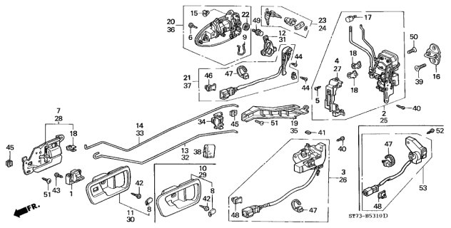 1995 Acura Integra  Screw, Tapping (3X14) Diagram for 90102SR3003