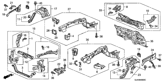 2012 Acura RL Extension Set, Left Front Wheelhouse (Lower) Diagram for 04684SJAA03ZZ