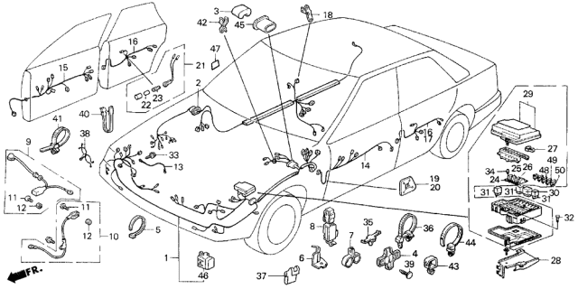 1989 Acura Legend  Band, Wire Diagram for 32161KM3003