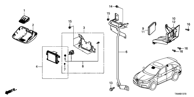 2016 Acura RDX Bracket Assembly, Passenger Side Diagram for 36932TX4A01