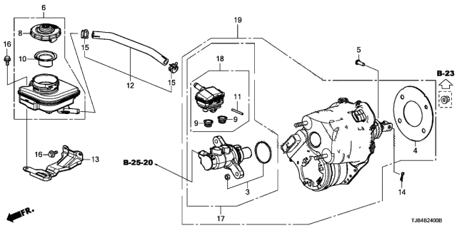 2021 Acura RDX  COLLECTOR SET, RESERVOIR Diagram for 46670TVAA00