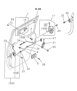 1999 Acura SLX  Handle, Right Rear Door (Outer) (Fir Green Mica/Lt Silver Metallic) Diagram for 8971519390