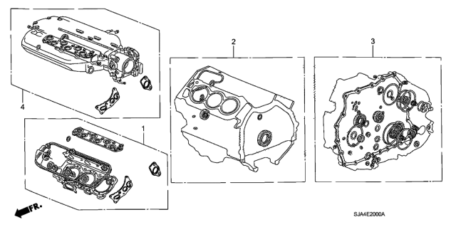 2005 Acura RL  Gasket Kit, Rear Cylinder Head Diagram for 06120RJA030
