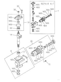 1998 Acura SLX Nut, Adjuster Screw Steering Unit Diagram for 8970299440