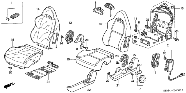 2003 Acura RSX Bush Diagram for 81321S6MA01