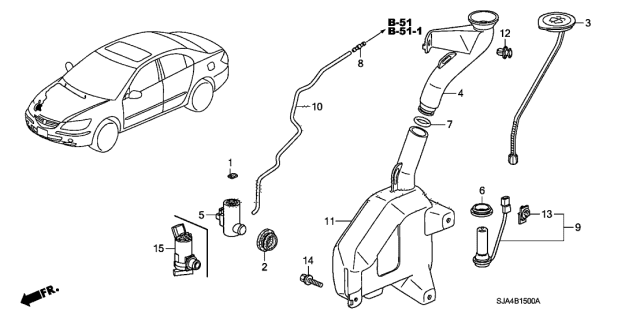 2005 Acura RL Sensor, Level Diagram for 76835SJAA01