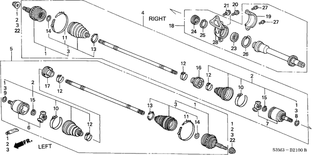 2001 Acura CL  Band, Driveshaft (Oetiker Limited) Diagram for 44329S0KC01