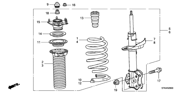 2007 Acura RDX  Nut, Flange (16MM) Diagram for 90382STKA01