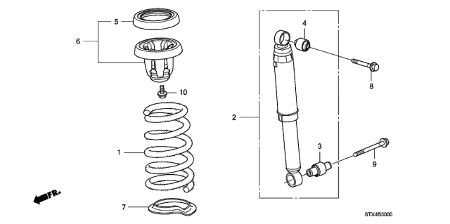 2009 Acura MDX Bush, Shock Absorber (Lower) Diagram for 52622STXA01