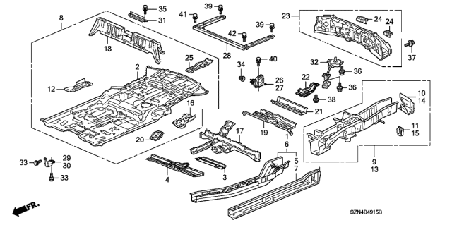 2010 Acura ZDX  Bolt, Flange (10X20) Diagram for 90114SM4000