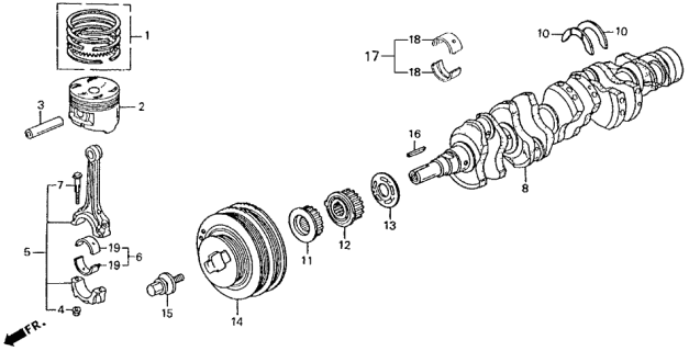 1992 Acura Vigor Nut, Connecting Rod Diagram for 13205634010