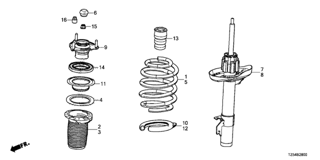 2014 Acura MDX  Spring, Right Front Diagram for 51401TZ6A01