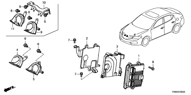 2021 Acura ILX  Control Module, Powertrain Diagram for 37820R4HC51