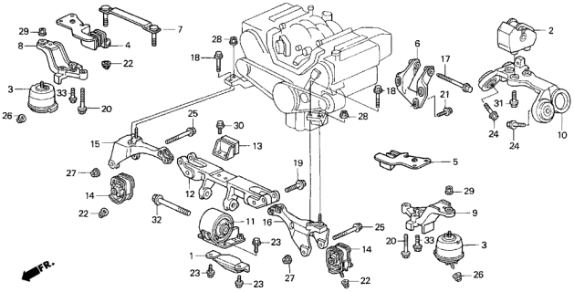 1998 Acura TL  Bolt, Flange (10X53) Diagram for 90166SZ5000