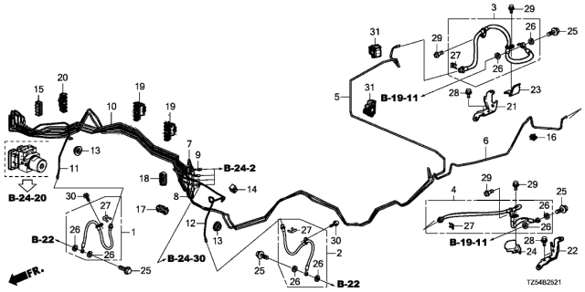 2018 Acura MDX  Pipe U, Brake Diagram for 46374TRXA00