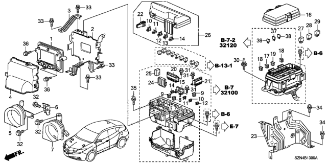 2012 Acura ZDX  Horn Assembly (High) Diagram for 38150TL0G01
