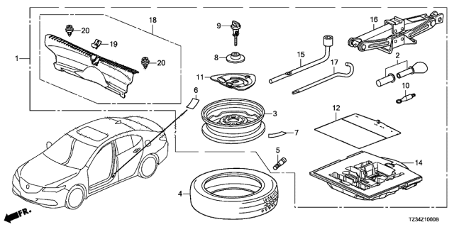 2016 Acura TLX  Valve, Rim (Schrader) Diagram for 42753SB8661