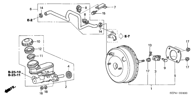2007 Acura TL Clamp, Tube Diagram for 46407S84A01
