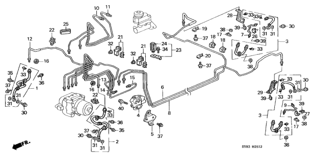 1998 Acura CL Clip C Diagram for 46393SM4951