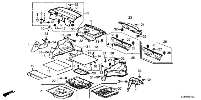2016 Acura TLX  Cap, Rear Panel Diagram for 84641TZ3A00