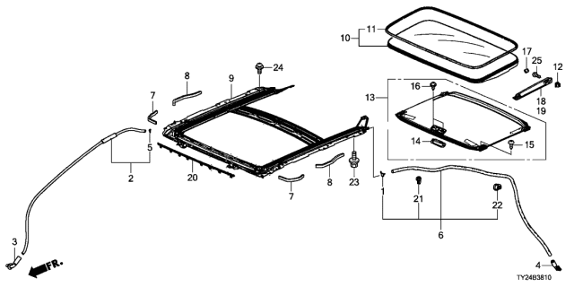 2016 Acura RLX  Blind, Front Diagram for 70638TY2A01