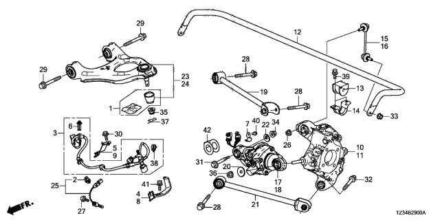 2019 Acura TLX  Boot Kit, Rear Arm (Upper) Diagram for 06525T2A305