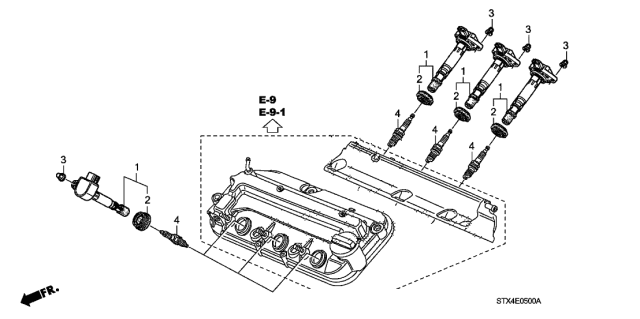 2007 Acura MDX Coil, Plug Hole Diagram for 30520PVJA01