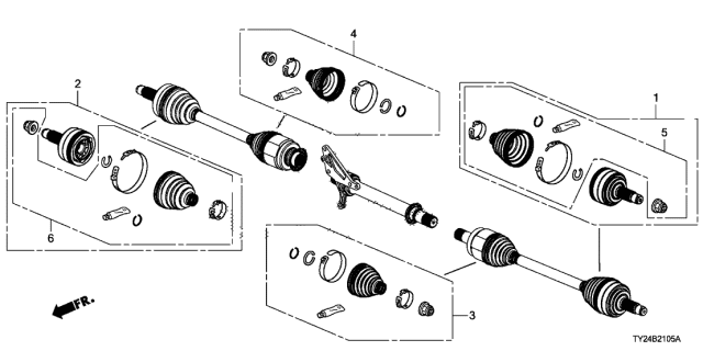 2014 Acura RLX  Boot Set, Outboard Diagram for 44018T2BA00