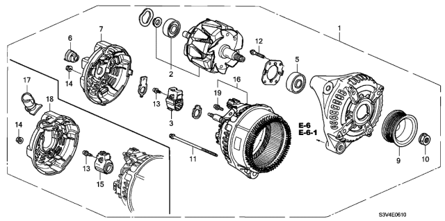 2003 Acura MDX  Holder Assembly, Brush Diagram for 31105RAAA01