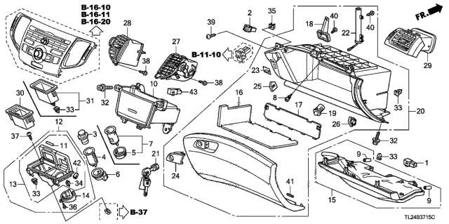2010 Acura TSX  Box Assembly, Glove (Premium Black) Diagram for 77510TL2A03ZB