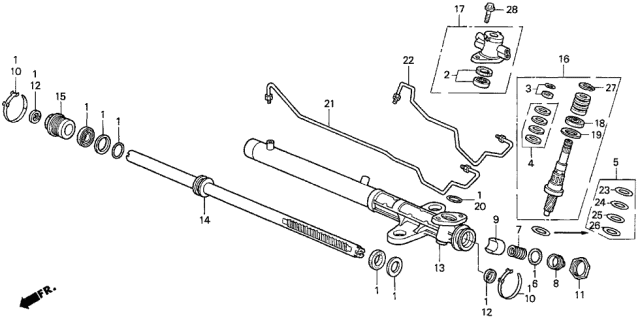 1998 Acura CL  Washer, Tie Rod Lock Diagram for 53536SB2000