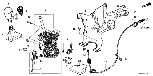 2017 Acura RDX Release, Shift Lock Diagram for 54030SLGF81