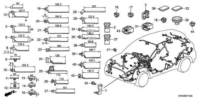 2011 Acura RDX  Cover, Engine Control Module Connector (A, B) Diagram for 32128RTA003