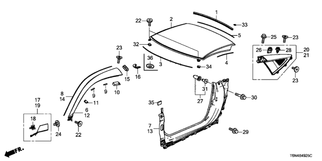 2017 Acura NSX Clip, Rear Bumper Garnish Diagram for 90651T3L003