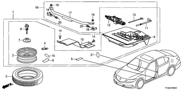 2016 Acura RLX  Pipe, IPU Guard Diagram for 74710TY3305