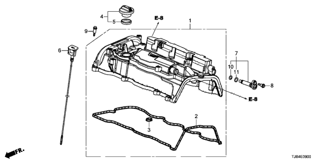 2020 Acura RDX  GASKET, HEAD COVER B Diagram for 12343RPYG01